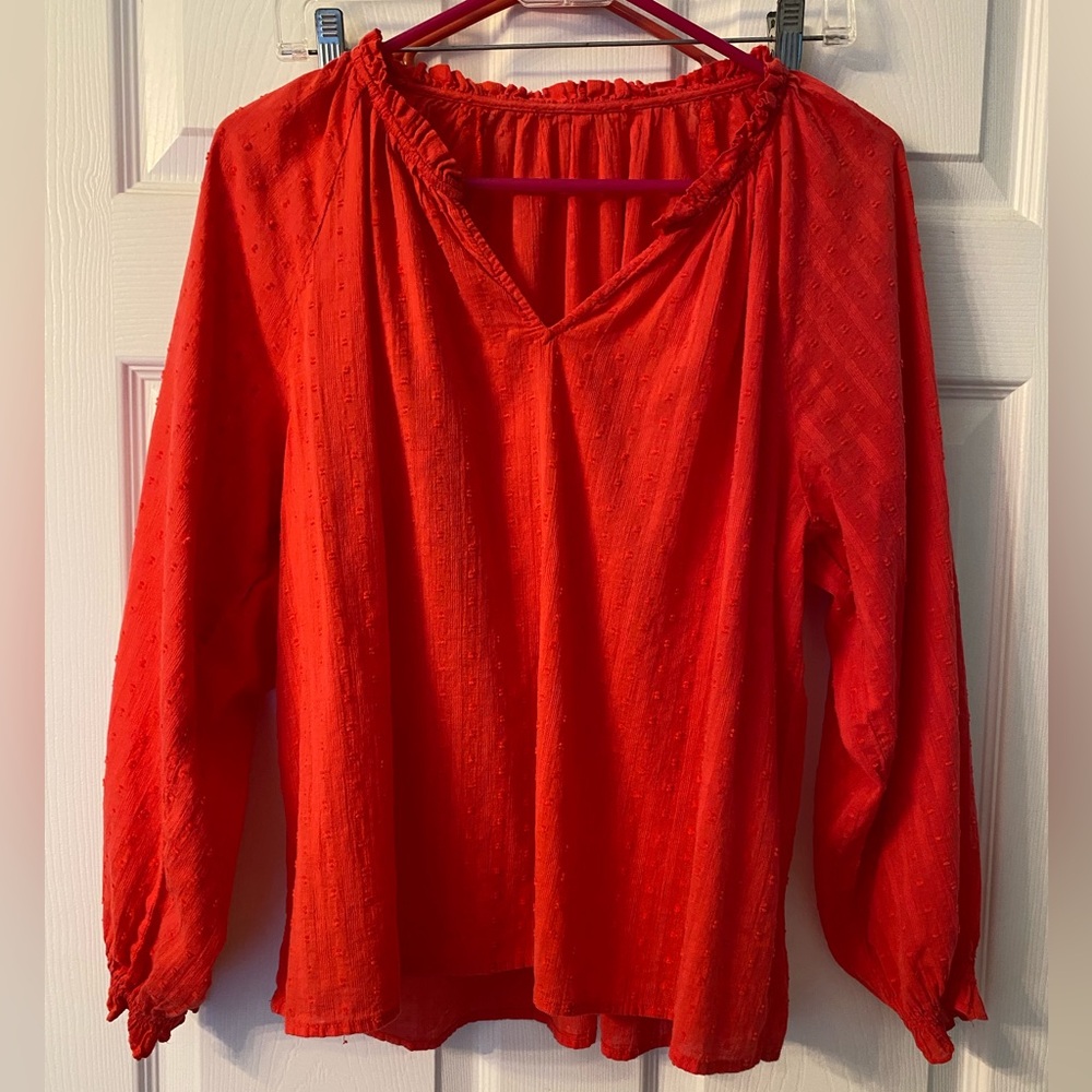 J Crew Factory Hot Pink Flowy Blouse